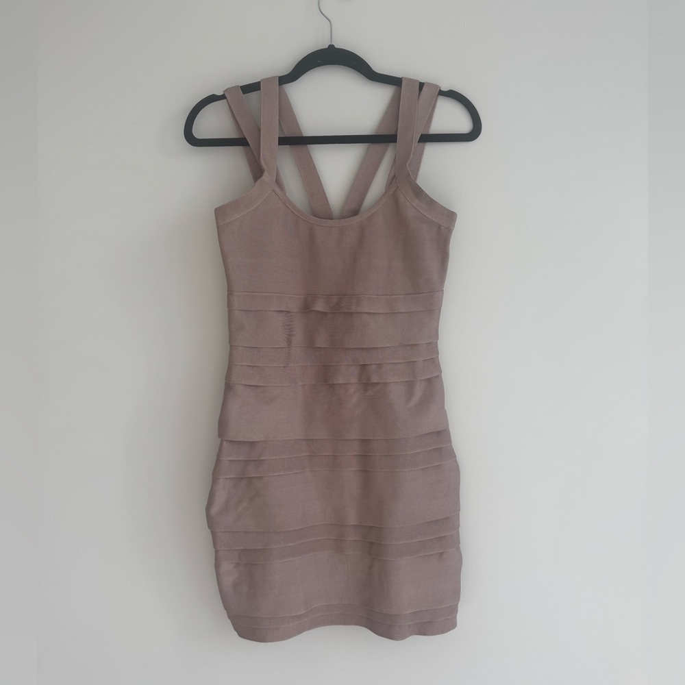 Mini Bandage Dress - Purple / Silver color